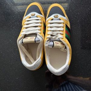 Gucci Men's Sneakers, Size 11, Never Been Worn, Gold, Green, Red, and Black